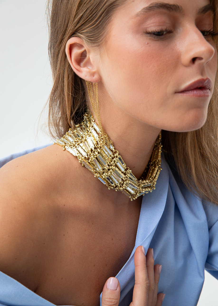 chocker espejos dorado de sabbay
