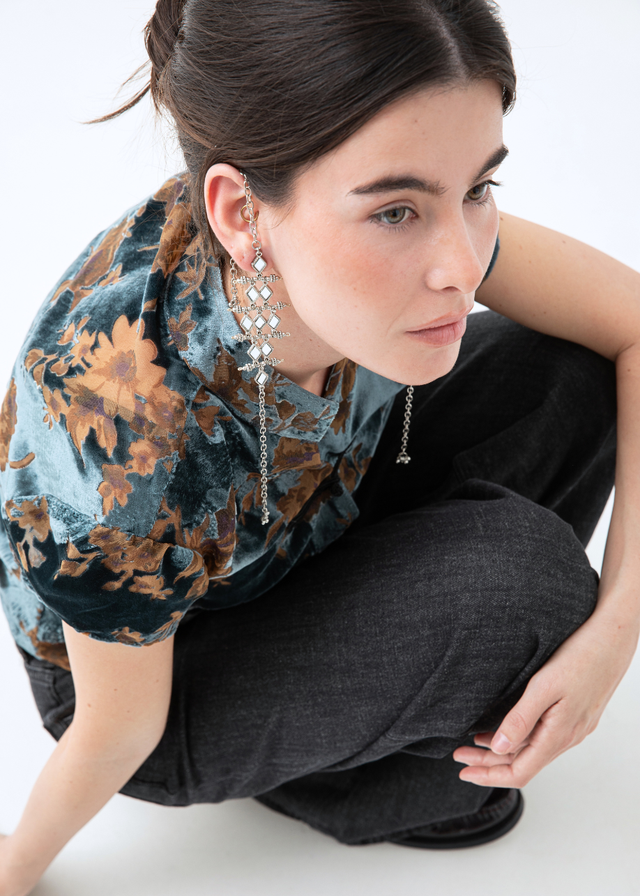 pendientes espejos plata